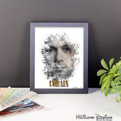 Kurt Cobain Ink Smudge Style Art Print