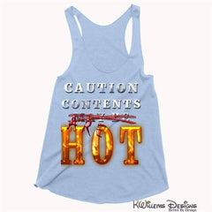 Ladies Hot Contents Racerback Tank Tops - Blue Triblend / Extra Small (XS)