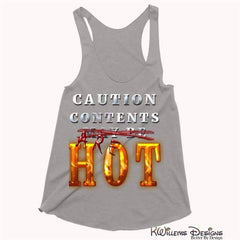 Ladies Hot Contents Racerback Tank Tops - Grey Triblend / Extra Small (XS)