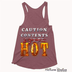 Ladies Hot Contents Racerback Tank Tops - Maroon / Extra Small (XS)