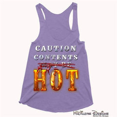 Ladies Hot Contents Racerback Tank Tops - Purple / Extra Small (XS)