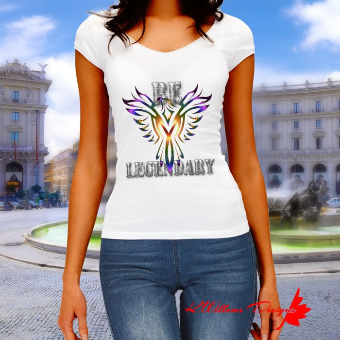 Be Legendary Ladies District V-Neck T-Shirts