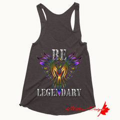 Be Legendary Ladies Racerback Tank Top - Charcoal Black / Extra Small (XS)