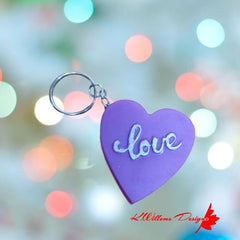 Love Heart Key Chain - Purple