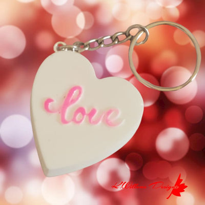 Love Heart Key Chain - White