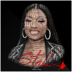 Megan Thee Stallion Word Cloud Art Print - Metal Art Print / 24x24 inch