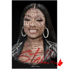 Megan Thee Stallion Word Cloud Art Print - Metal Art Print / 24x36 inch