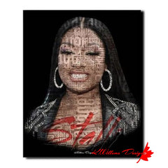 Megan Thee Stallion Word Cloud Art Print - Wrapped Canvas Art Print / 16x20 inch