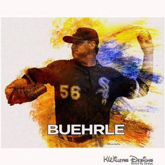 Mr. Perfect Mark Buehrle Water Colour Style Art Print - Acrylic Art Print / 16x20 inch