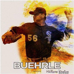 Mr. Perfect Mark Buehrle Water Colour Style Art Print - Acrylic Art Print / 24x24 inch