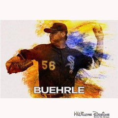 Mr. Perfect Mark Buehrle Water Colour Style Art Print - Acrylic Art Print / 24x36 inch