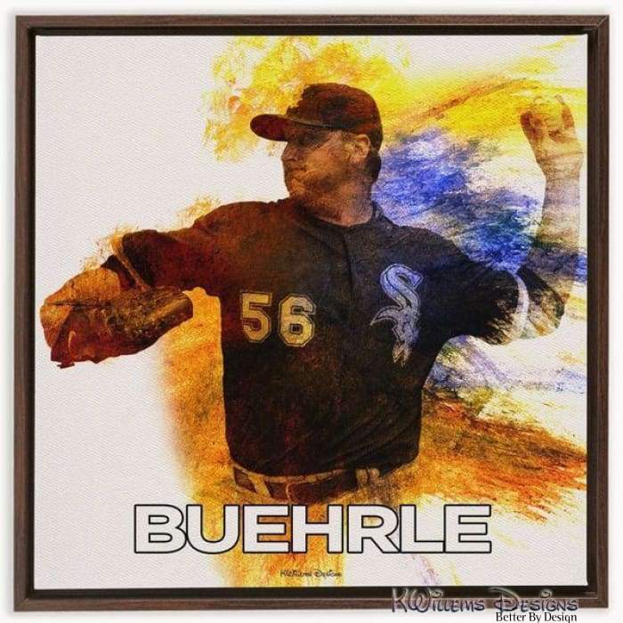 Mr. Perfect Mark Buehrle Water Colour Style Art Print - Framed Canvas Art Print / 24x24 inch