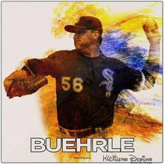 Mr. Perfect Mark Buehrle Water Colour Style Art Print - Metal Art Print / 24x24 inch