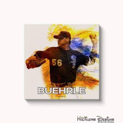Mr. Perfect Mark Buehrle Water Colour Style Art Print - Wrapped Canvas Art Print / 24x24 inch