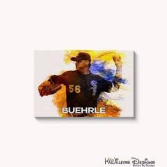 Mr. Perfect Mark Buehrle Water Colour Style Art Print - Wrapped Canvas Art Print / 24x36 inch