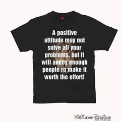 Positive Attitude Mens Hanes T-Shirt - Black / Small (S)