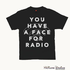Radio Face Mens Hanes T-Shirt - Black / Small (S)