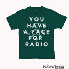 Radio Face Mens Hanes T-Shirt - Forest Green / Small (S)