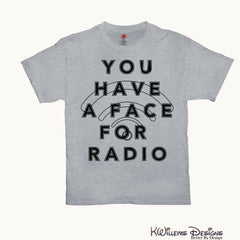 Radio Face Mens Hanes T-Shirt - Light Steel / Small (S)