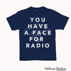 Radio Face Mens Hanes T-Shirt - Navy / Small (S)