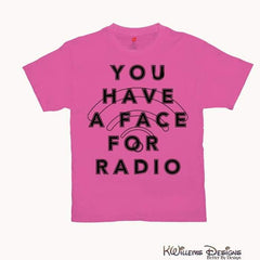 Radio Face Mens Hanes T-Shirt - Pink / Small (S)