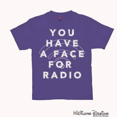 Radio Face Mens Hanes T-Shirt - Purple / Small (S)