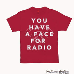 Radio Face Mens Hanes T-Shirt - Red / Small (S)