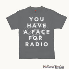 Radio Face Mens Hanes T-Shirt - Smoke Grey / Small (S)
