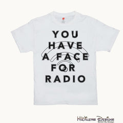 Radio Face Mens Hanes T-Shirt - White / Small (S)