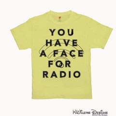 Radio Face Mens Hanes T-Shirt - Yellow / Small (S)