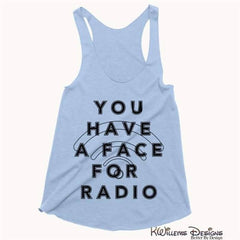 Radio Face Racerback Tank Top - Blue Triblend / Extra Small (XS)