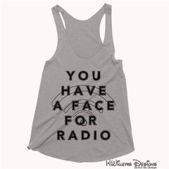 Radio Face Racerback Tank Top - Grey Triblend / Extra Small (XS)