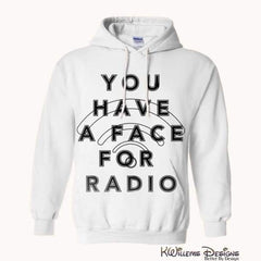 Radio Face Unisex Hoodie - White / Small (S)