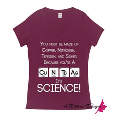 It’s Science Women’s V-Neck T-Shirt - Berry / Small (S)