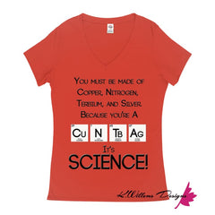 It’s Science Women’s V-Neck T-Shirt - Deep Coral / Small (S)