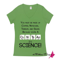 It’s Science Women’s V-Neck T-Shirt - Grass Green / Small (S)