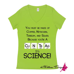 It’s Science Women’s V-Neck T-Shirt - Lime / Small (S)