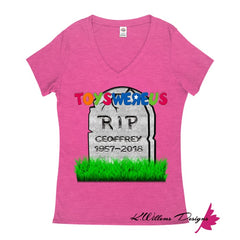 Toys Were Us Women’s V-Neck T-Shirt - Heliconia Heather / Small (S)