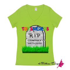 Toys Were Us Women’s V-Neck T-Shirt - Lime / Small (S)