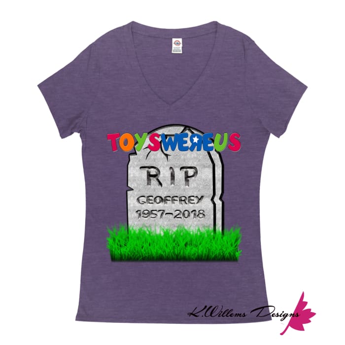 Toys Were Us Women’s V-Neck T-Shirt - Purple Heather / Small (S)