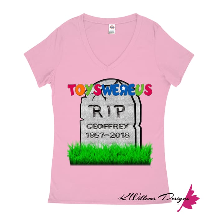 Toys Were Us Women’s V-Neck T-Shirt - Soft Pink / Small (S)