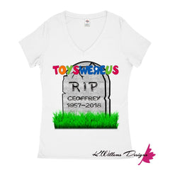 Toys Were Us Women’s V-Neck T-Shirt - White / Small (S)