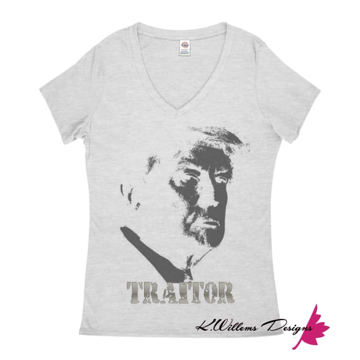 Traitor 45 Women’s V-Neck T-Shirts - Athletic Heather / Small (S)