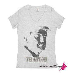 Traitor 45 Women’s V-Neck T-Shirts - Athletic Heather / Small (S)