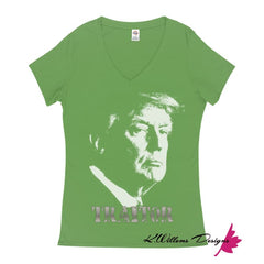 Traitor 45 Women’s V-Neck T-Shirts - Grass Green / Small (S)