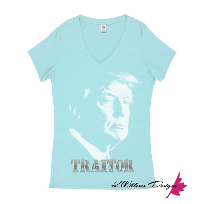 Traitor 45 Women’s V-Neck T-Shirts - Pool / Small (S)