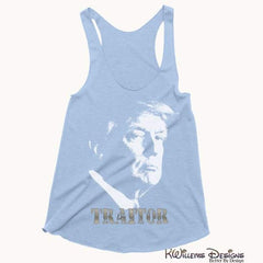Traitor 45 Womens Racerback Tank Top - Blue Triblend / Extra Small (XS)