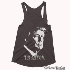 Traitor 45 Womens Racerback Tank Top - Charcoal Black / Extra Small (XS)