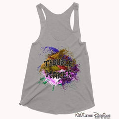 Trouble Maker Womens Racerback Tank Top - Grey Triblend / XS