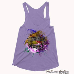 Trouble Maker Womens Racerback Tank Top - Purple / XS